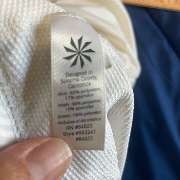 Athleta Skort Womens Medium Gray Striped Good Match Skort Pleated Ruffle Tennis - Picture 3 of 13